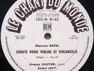 Listen: Ravel violin & cello sonata Andre Levy Jeanne Gautier Chant du Monde 9