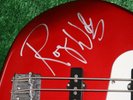 Roger Waters signed and authenticated Red Squier J Bass Fender guitar - reduced