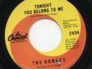The Honeys (Brian Wilson Prod.) Tonight You Belong To Me 45RPM Canada EX-