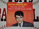 Elvis Presley 45 FIVE Record Lot#1 We Call on Him Mess of Blues Blue Hawaii
