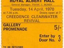 Creedence Clearwater Revival Royal Albert Hall, London 14/4/70 Ticket