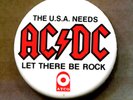 Rare AC/DC ATCO promo pin for 'Let There Be Rock' 1977
