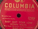 pre-war Blues BLIND BOY FULLER Col 37684 Quit Yr Low Down Way/Something There NM