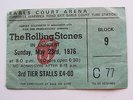 THE ROLLING STONES TICKET  23RD MAY 1976,EARLS COURT, LONDON ,  U.K.