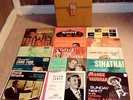 VINTAGE ORANGE 45'S RECORDS CASE+15 X ORIGINAL EXTENDED PLAY VINYL 45'S-EXCELLEN