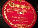 Jelly James & His Fewsicians-Champion 15215 Make Me Know It (NYC 1927)
