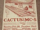 MC-5 & CACTUS - VERY RARE DALLAS ORIGINAL CONCERT FLYER