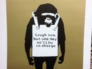 ORIGINAL BANKSY ART SLEEVE & VINYL KEEP IT REAL LAUGH NOW EXCELLENT+ CONDITION