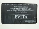 MADONNA You Must Love Me Evita PROMO VHS VIDEO Oscars For Your Consideration