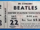Beatles Original Genuine Used Concert Empire Stadium Vancouver 1964