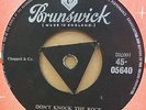 BILL HALEY & HIS COMETS DON'T KNOCK THE ROCK OG UK TRI CENTRE BRUNSWICK 45 1C/1C