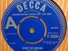 MIKE LESLIE RIGHT OR WRONG ORIGINAL UK DECCA 45 DEMO CLIP