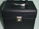 RETRO VINTAGE BLACK RECORD STORAGE BOX - HOLDS 100 SINGLES - ROCK DISCO P&P INC