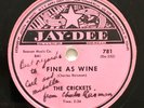 The Crickets: Fine as Wine AUTOGRAPHED Rare R&B Doo-Wop 78 rpm Jay-Dee 1953