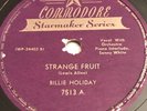 78rpm Billie Holiday Jazz Blues COMMODORE 7513 Strange Fruit/Fine and Mellow 78s