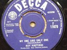 ROY HASTINGS CAROLINE/ MY ONE AND ONLY ONE 1963- USED FOR RADIO CAROLINE JINGLE