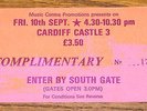 QUEEN VERY RARE CARDIFF CASTLE CONCERT COMPLIMENTARY TICKET 10 SEPTEMBER 1976