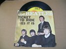 THE BEATLES TICKET TO RIDE/YES IT IS CAPITOL 5407 45 RPM RECORD, PICTURE SLEEVE