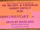 QUEEN VERY RARE CARDIFF CASTLE CONCERT COMPLIMENTARY TICKET 10TH SEPTEMBER 1976