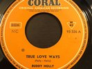 BUDDY HOLLY - TRUE LOVE WAYS / MOONDREAMS Deutsche Coral 7'' 45 Single