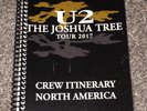 U2 2017 'Joshua Tree' - Staff/Crew Tour Itinerary
