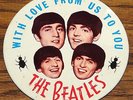 THE BEATLES WITH LOVE FROM US TO YOU OFFICIAL BOURNE NEMS METAL PIN BUTTON BADGE