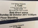 2 X J. Cole 4 Your eyez only tour, first Direct Arena Leeds, STANDING
