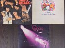 3 vintage Queen LPs first LP, Sheer Heart Attack, A Night At The Opera, VG