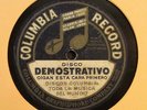 COLUMBIA RECORDS / DISCO DEMOSTRATIVO / SALESMAN SAMPLE RECORD / 78 RPM  RARE