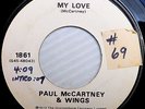 PAUL McCARTNEY rare white label promo Gramophone Apple 45 My Love / The Mess H17