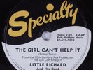 Rock & Roll 78 LITTLE RICHARD The Girl Can't Help It SPECIALTY 591 HEAR