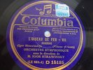L'OISEAU DE FEU 3 X78RPM D 15123/25.ORCHESTRE SYMPHONIQUE DIRIGE IGOR STRAVINSKY
