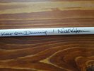 AUTHENTIC NICK MASON PINK FLOYD SIGNED DRUMSTICK..REAL SIGNATURE..COA ..V RARE
