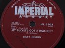 RICKY NELSON 78My Bucket's Got a Hole In It / Believe What You Say RARE Canada