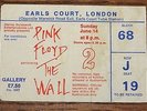 PINK FLOYD THE WALL ORIGINAL TICKET STUB EARLS COURT LONDON 14 JUNE 1981