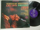 FOLK PSYCH GEM: CHRIS LUCEY- SONGS OF PROTEST AND ANTI-PROTEST: 1st Ed  in EX+