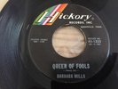 BARBARA MILLS..QUEEN OF FOOLS... RARE USA ISSUE SINGLE HICKORY RECORDS 45-1323