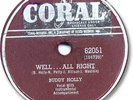 Rare BUDDY HOLLY Rock'n Roll 78 RPM Record. Heartbeat b/w Well… All Right