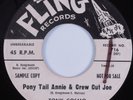 Teen Rock & Roll 45 TONY COSMO Pony Tail Annie & Crew Cut Joe FLING HEAR promo