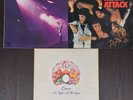 3 vintage Queen LPs first LP, Sheer Heart Attack, A Night At The Opera, VG