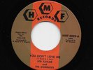Joe Taylor And & The Dominoes - You Don't Love Me / Never Let Me Go (Soul, 45)