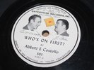 Abbott and Costello Charity 78 RPM Record Who's On First Comedy Routine V-/V-