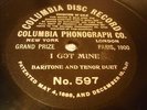 PIONEER COON DUET COLLINS & HARLAN I Got Mine COLUMBIA 597 Announced 1902