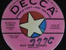 45 RPM record Johnny Carroll Decca 29941 wild women Corrina DJ promo rockabilly