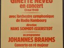 Ginette NEVEU / BRAHMS - Concerto pour violon/violin - STIL 0305 S 048 - NM