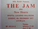 USED TICKET - THE JAM 1977 - WITH HAND SIGNED SIGNATURES INC' PAUL WELLER