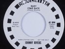 Rockabilly 45 JOHNNY RIVERS Baby Come Back ROULETTE VG++ promo HEAR