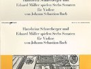 Bach Six Violin Sonatas - Schneeberger, Muller - Barenreiter Stereo - 2 LPs