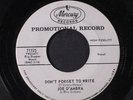 JOE D'AMBRA & EMBERS: Don't Forget To Write / Please Come Home 45 (dj)