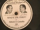 ABBOTT & COSTELLO 78 Who's On First BASEBALL VG+ 1943 Abbott and Costello